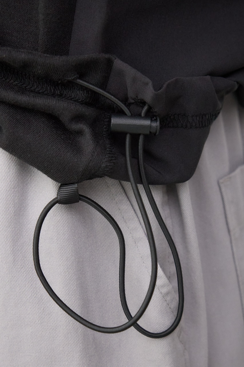 異素材ドッキング刺繍トップス L/BLK FREE