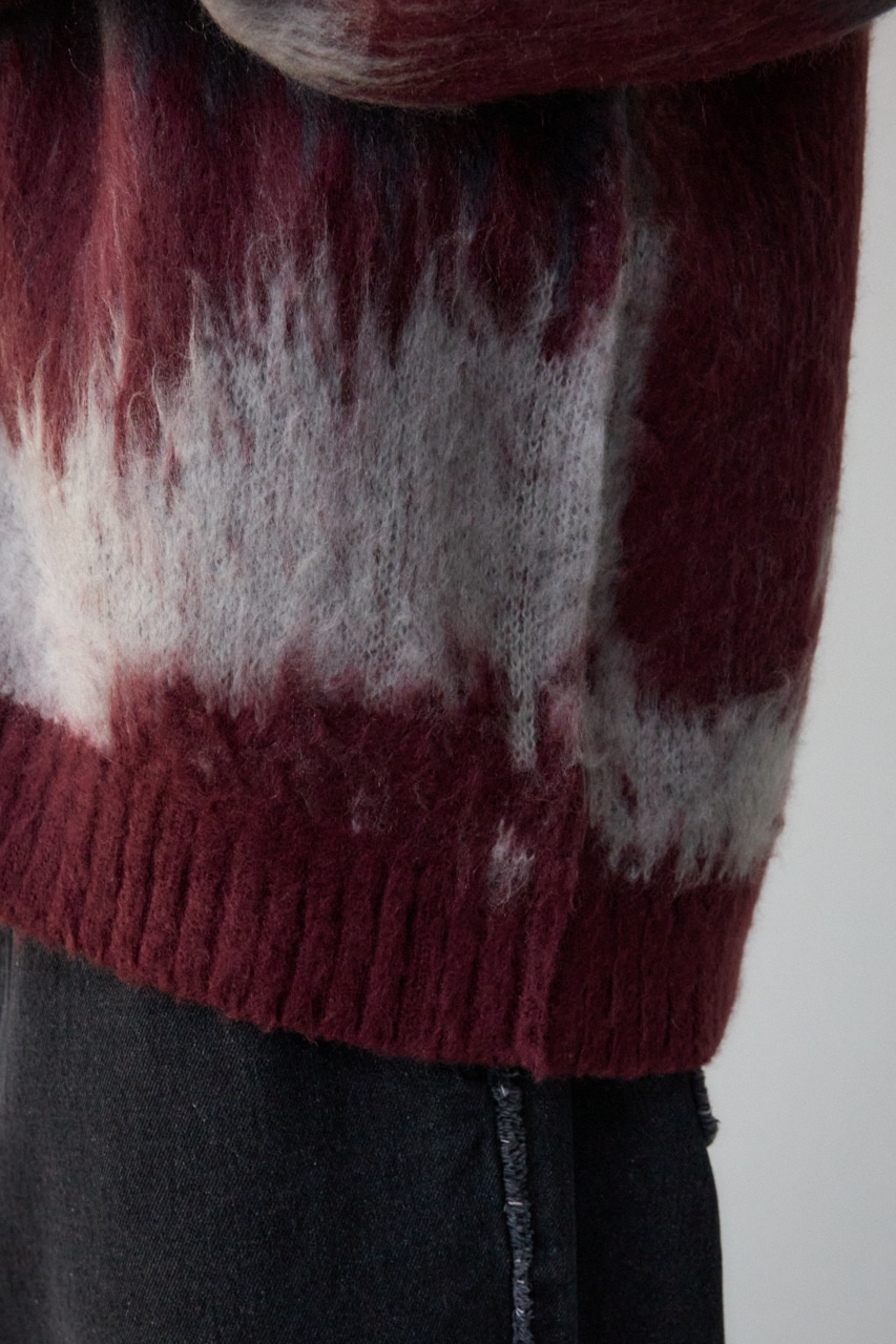 総柄モヘアライクカーディガン 柄BRD FREE