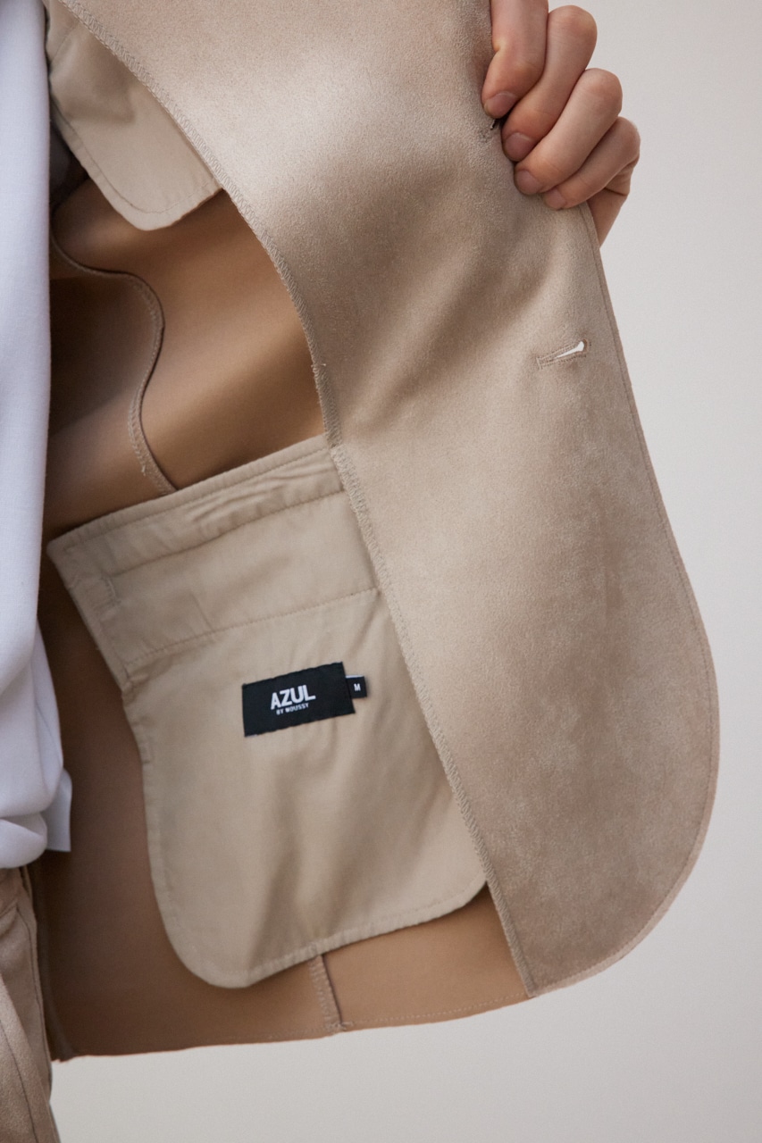 プリマベーラフェイクスウェードジャケット BEG M