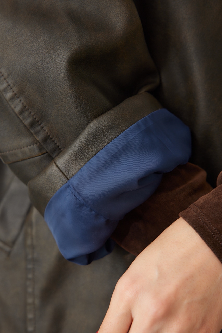 ヴィンテージライクレザージャケット BRN FREE