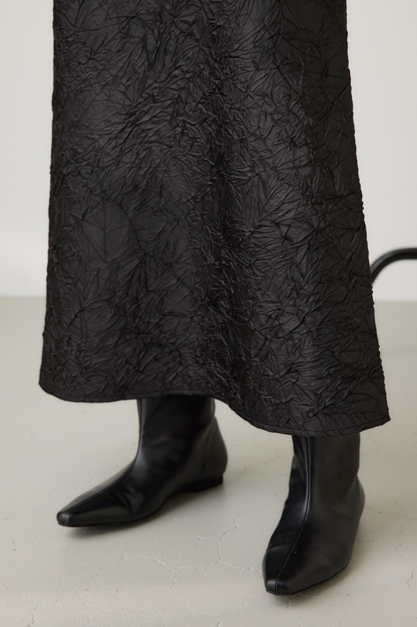 ワッシャーサテンキャミワンピース BLK S