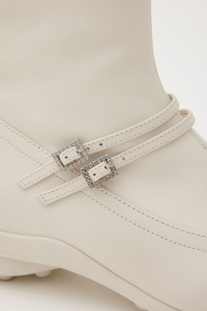 ドライビングリボンコンビストレッチブーツ WHT 23.5cm