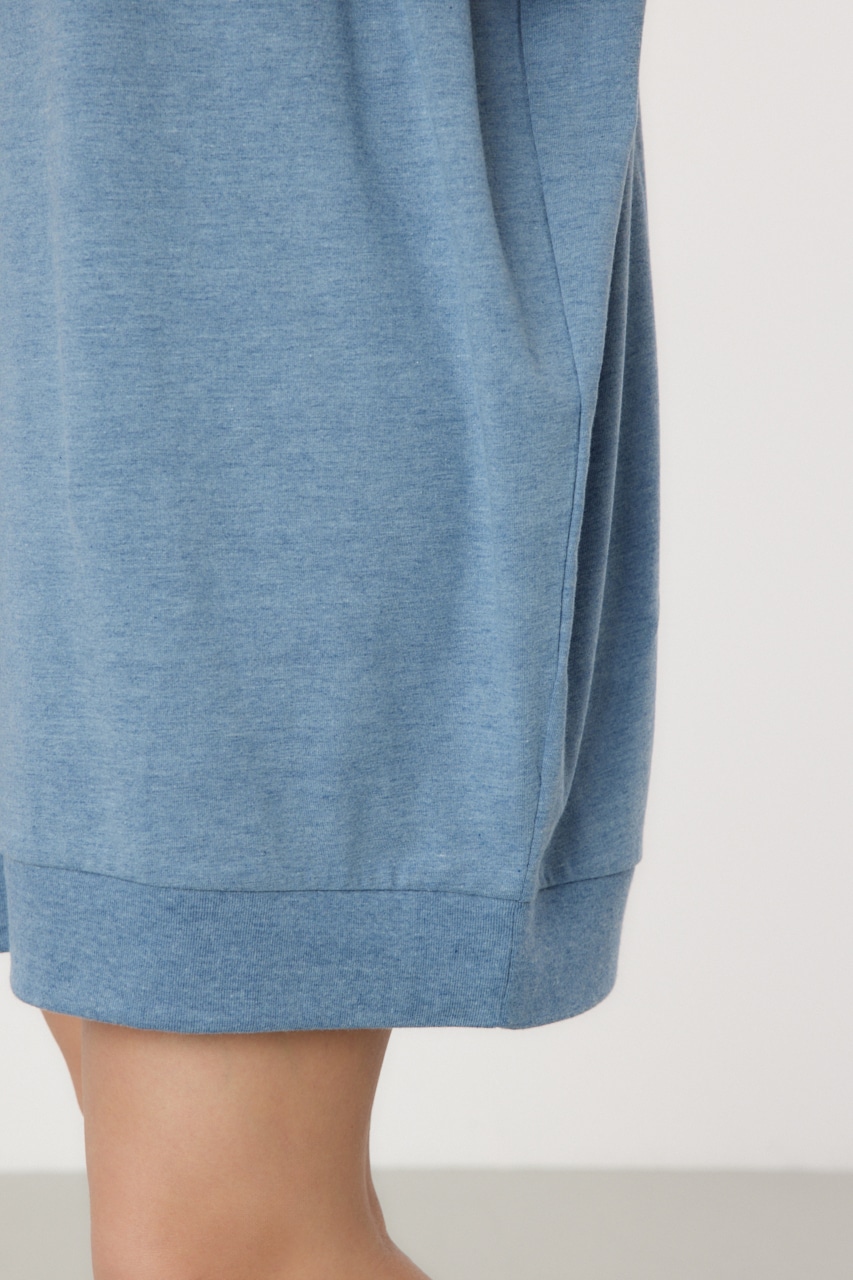 Oblong Logo デニムアップリケTワンピース BLU FREE