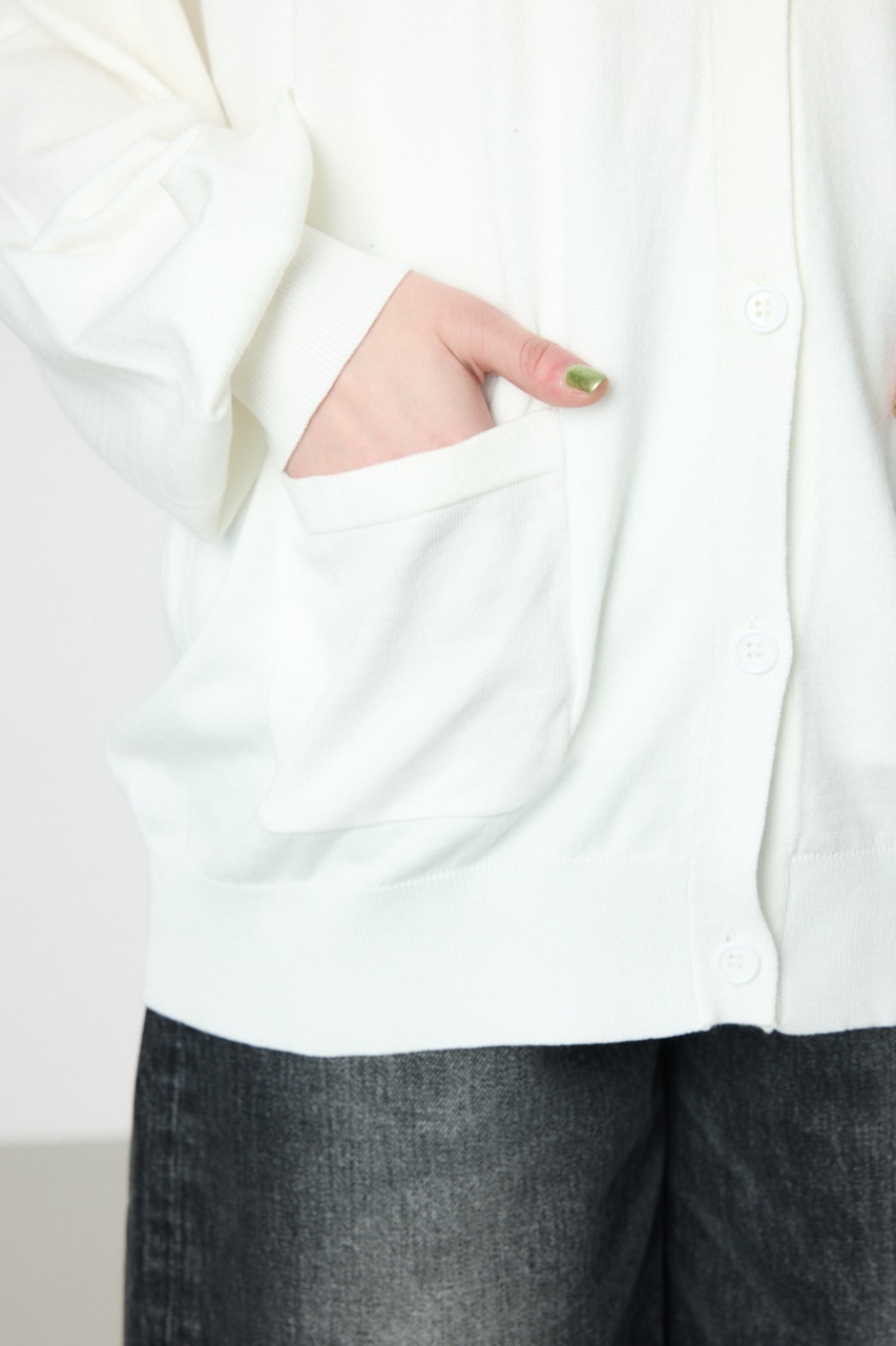 スクリプト LOGO ニットカーディガン O/WHT FREE