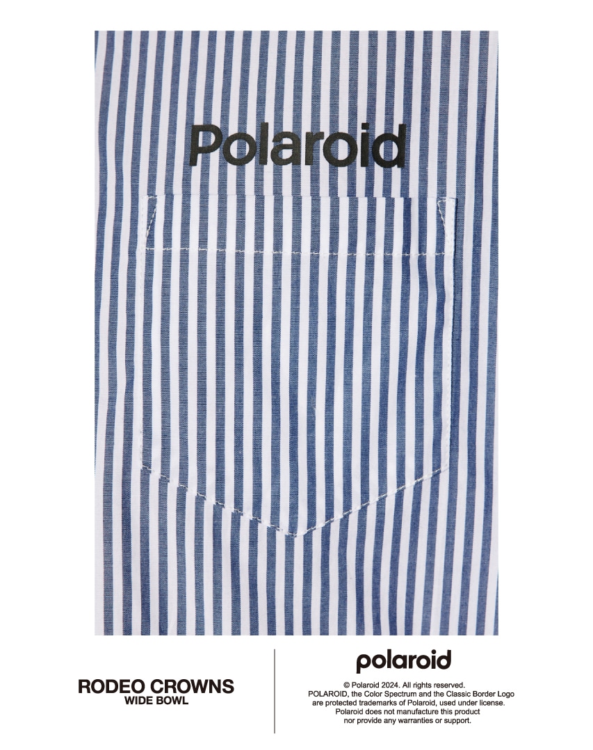 Polaroid バックラインシャツ 柄BLU L