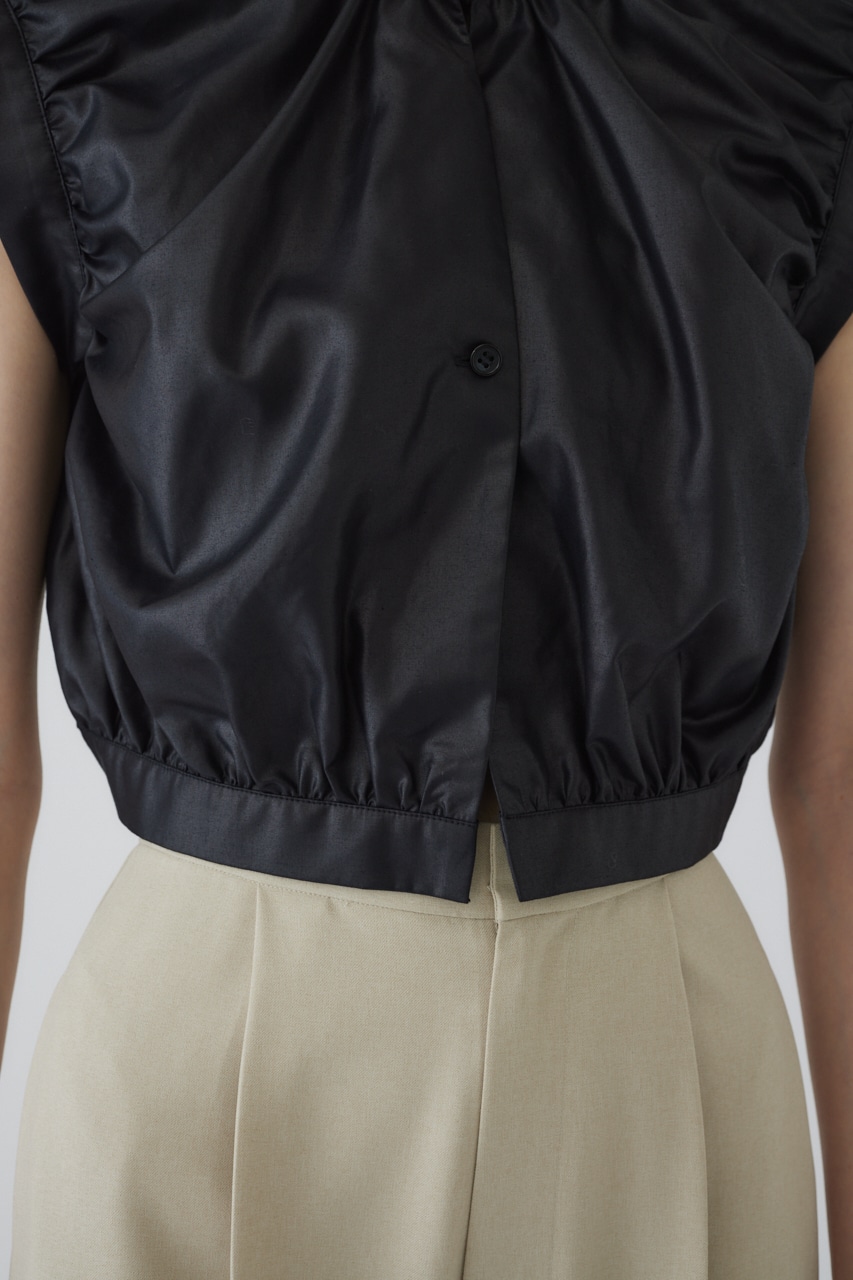 Leather like compact vest BLK 38