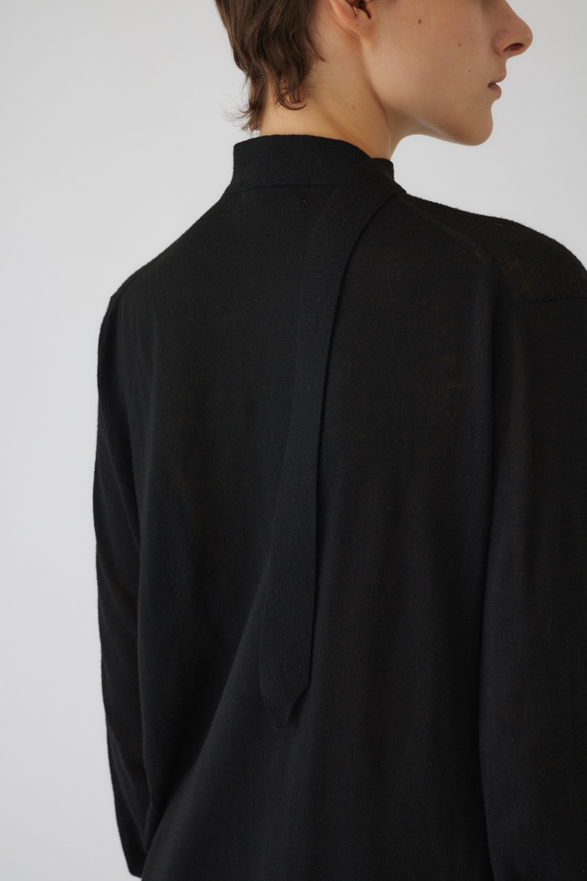 【LIMITED SALE】Classic tie knit BLK FREE
