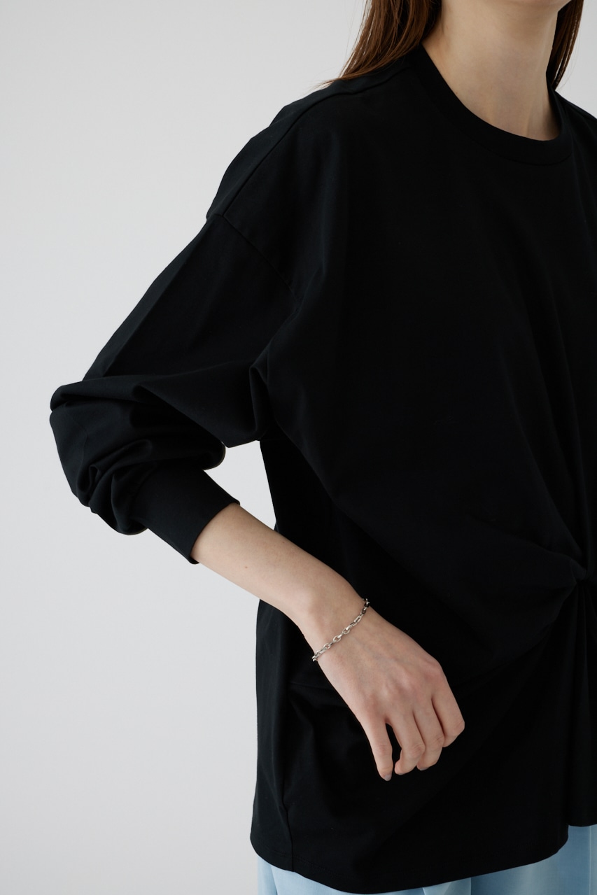 【LIMITED SALE】Front twist cut tops BLK FREE