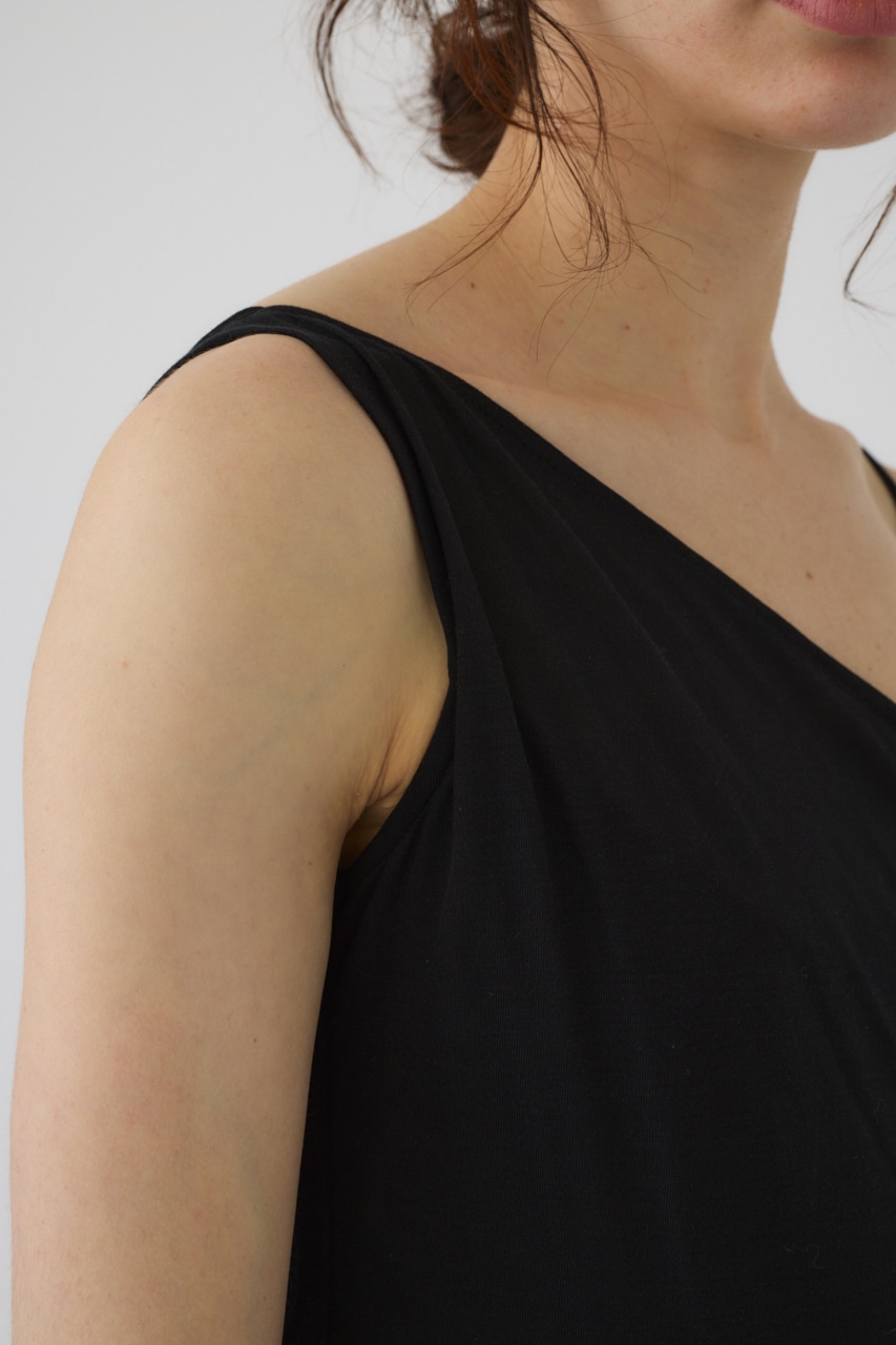 Drape thin gather cami BLK FREE