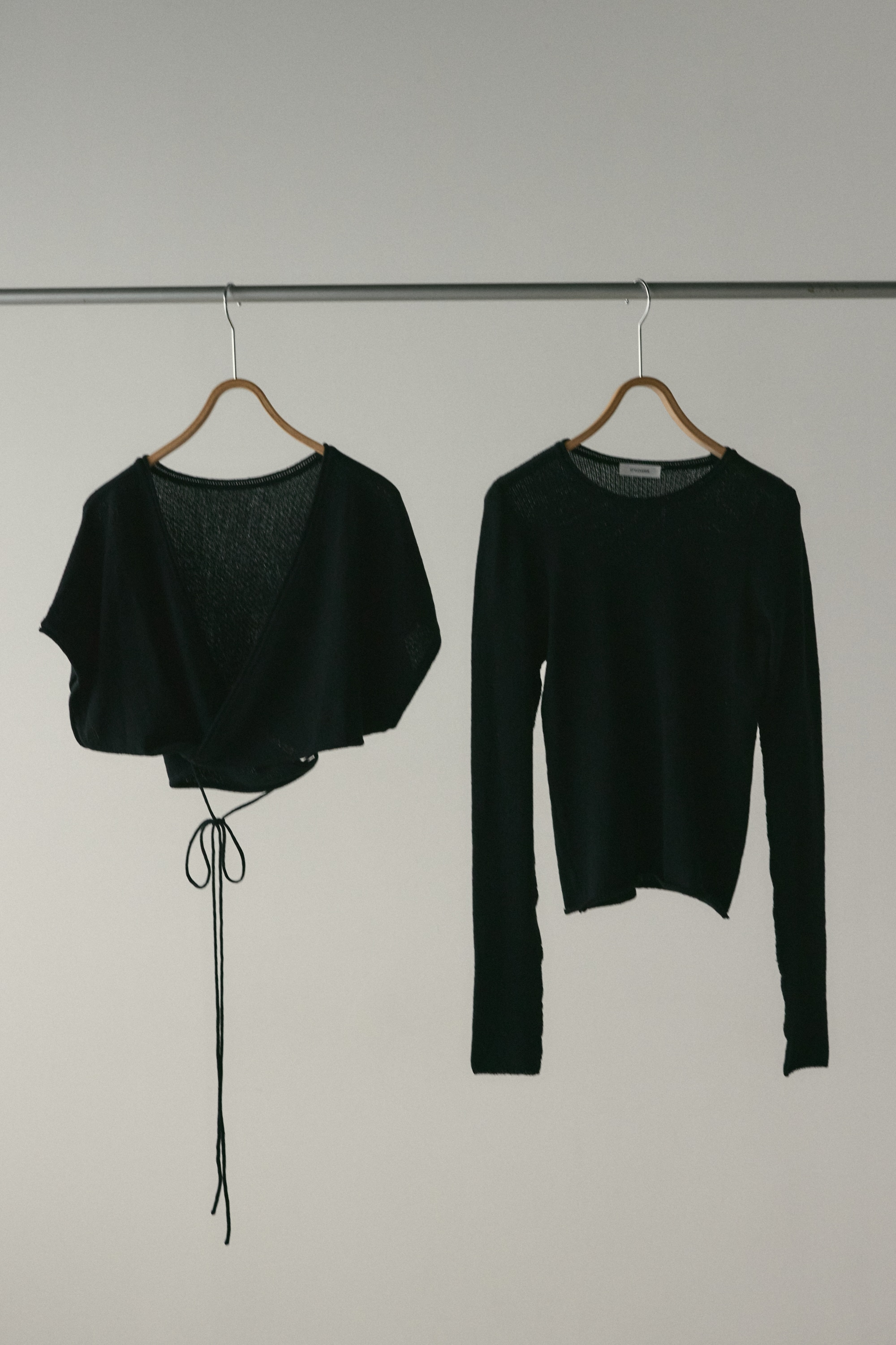 カシュクールベストセットニット BLK FREE