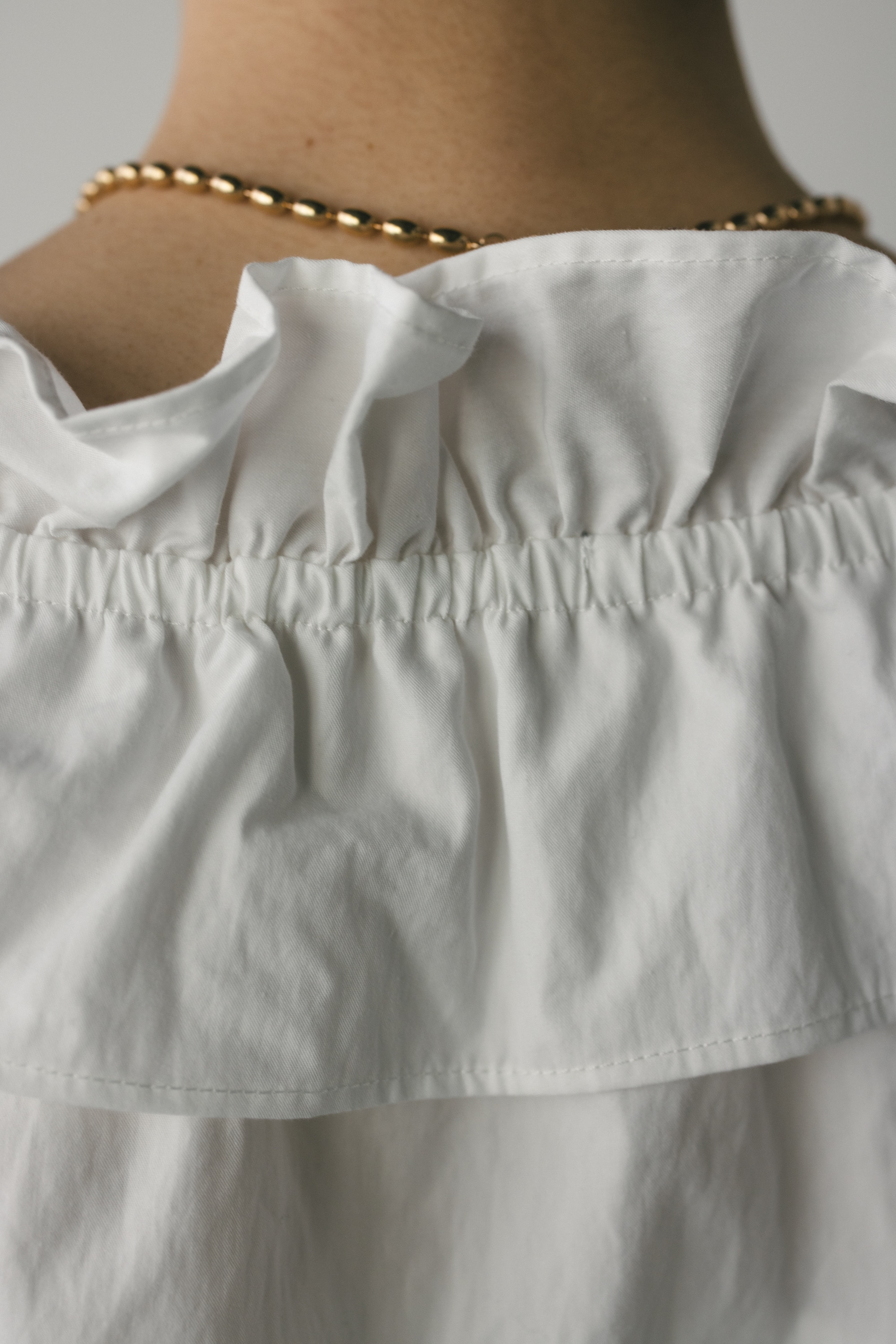 フリルカラーブラウス WHT FREE