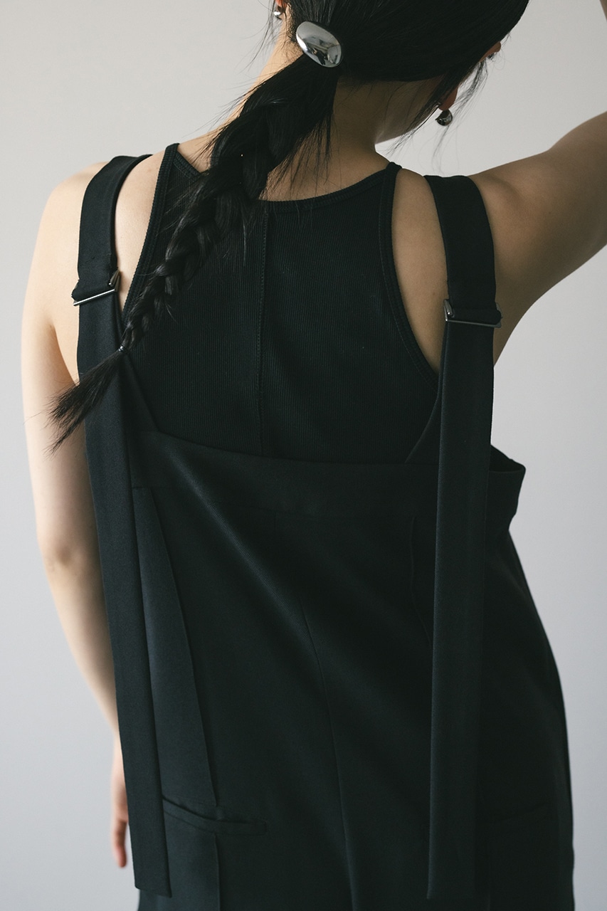 スクエアネックロンパース BLK S