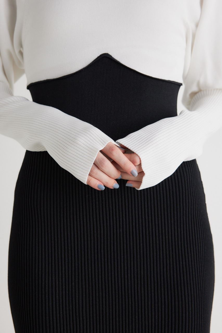 2WAYチェーンマーメイドKnit OP BLK FREE