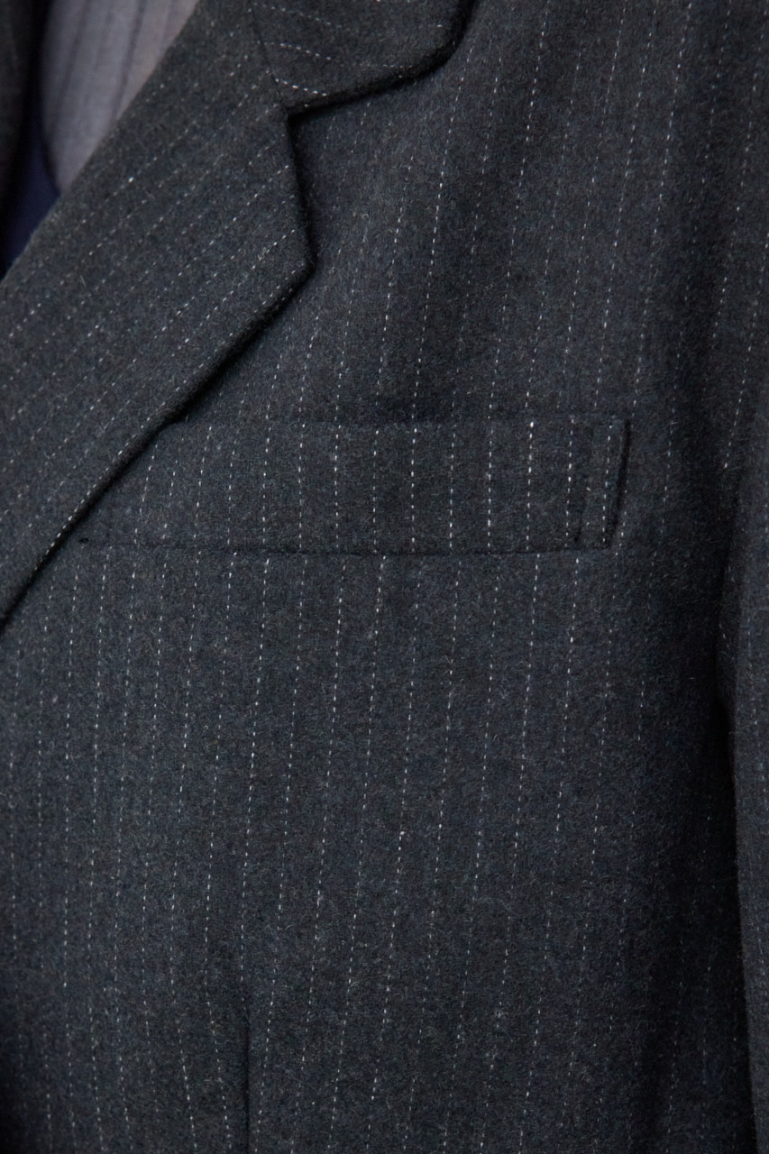 【PLUS】パターンクロップドジャケット Stripe FREE