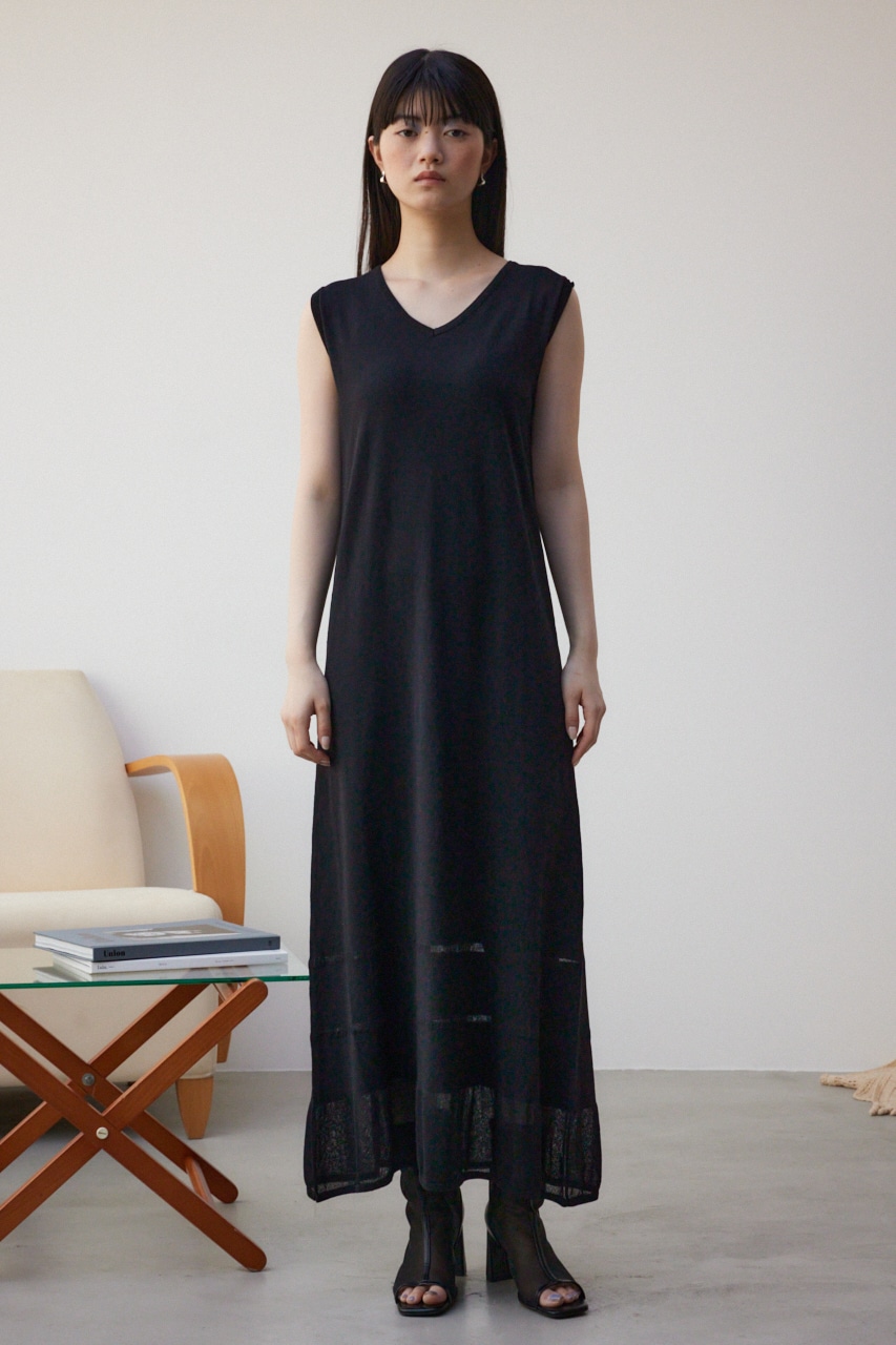 カーデセットニットワンピース BLK M