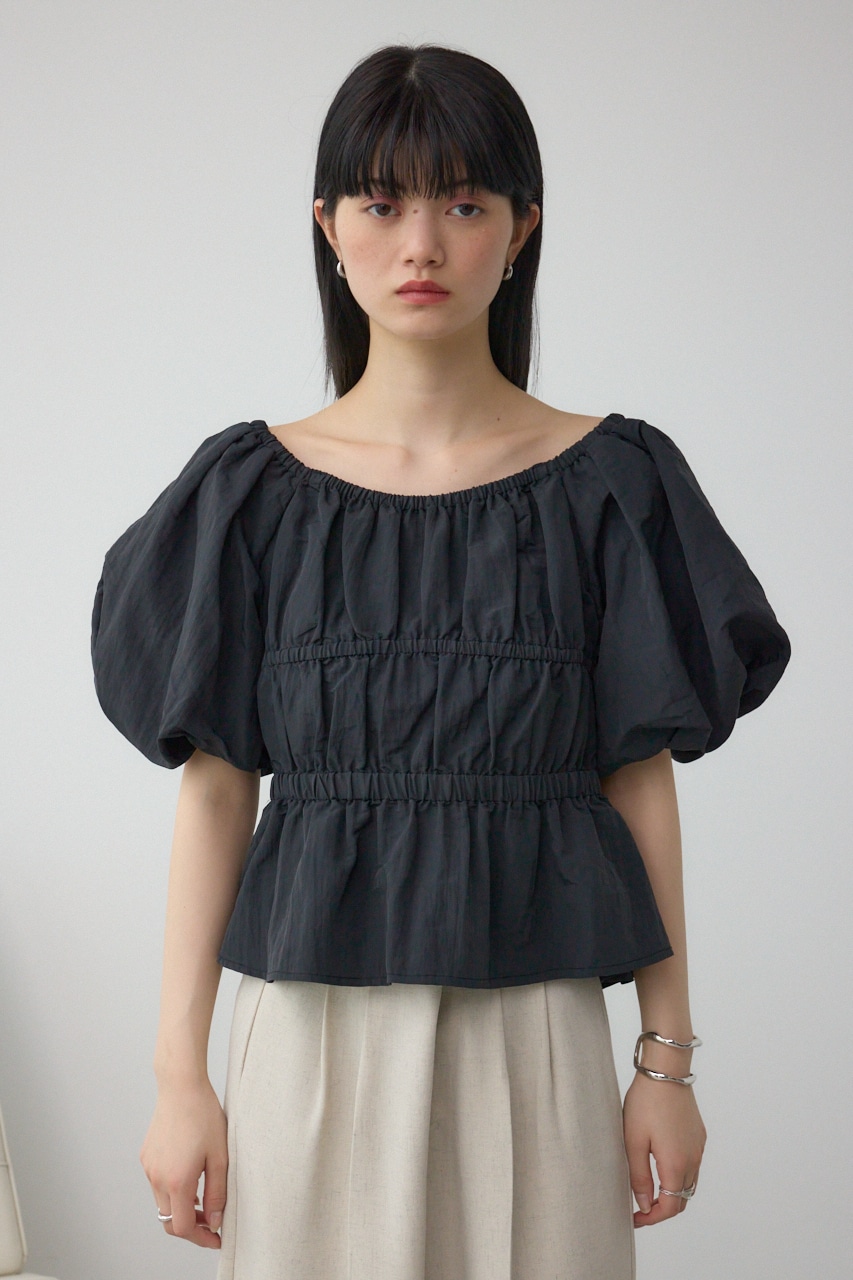 パフショルダー2WAYブラウス BLK FREE