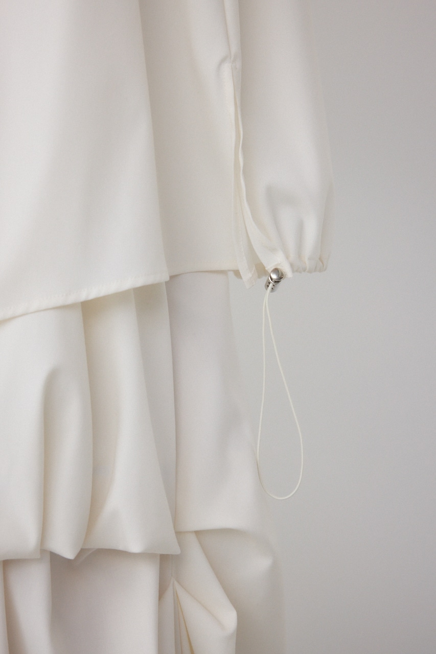 【PLUS】ランダムドレープブラウス WHT FREE