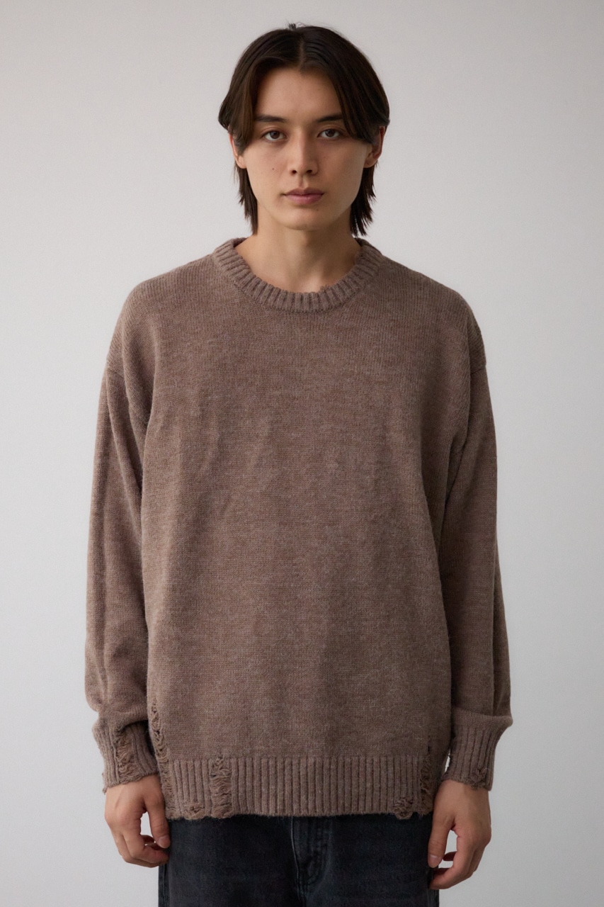 近年品！未使用級！バルマン グランジニット ダメージニット モヘア混 XL相当 AZUL BY MOUSSY | リバーシブルダメージニット (ニット ) |SHEL'TTER