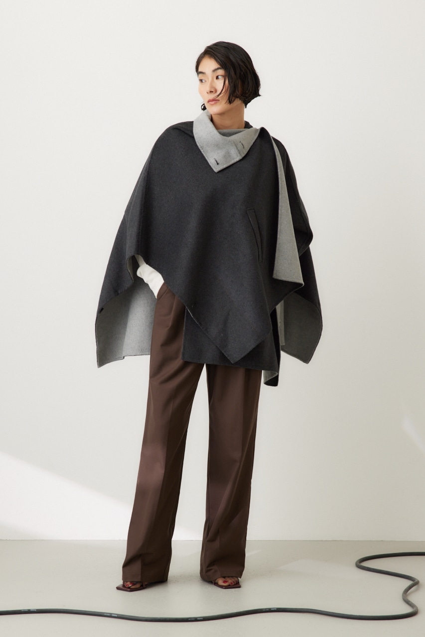 スタンドネックポンチョ GRY FREE