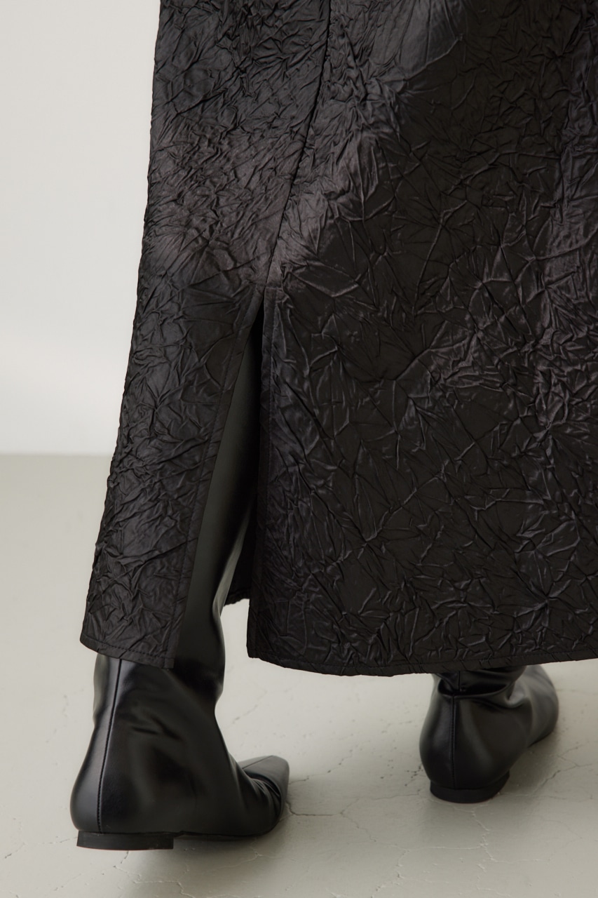 ワッシャーサテンキャミワンピース BLK S