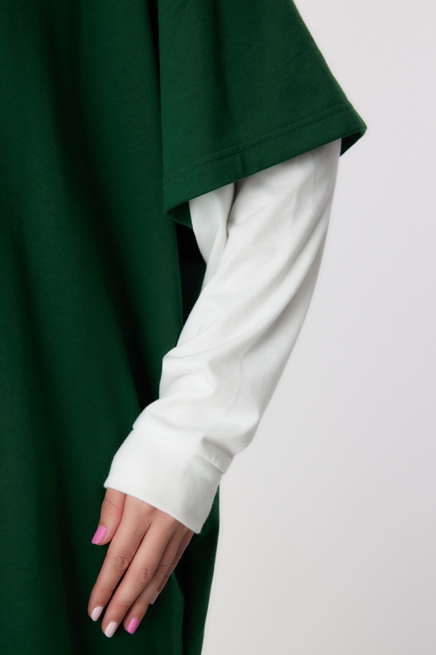 フェイクレイヤードスウェットワンピース D/GRN FREE