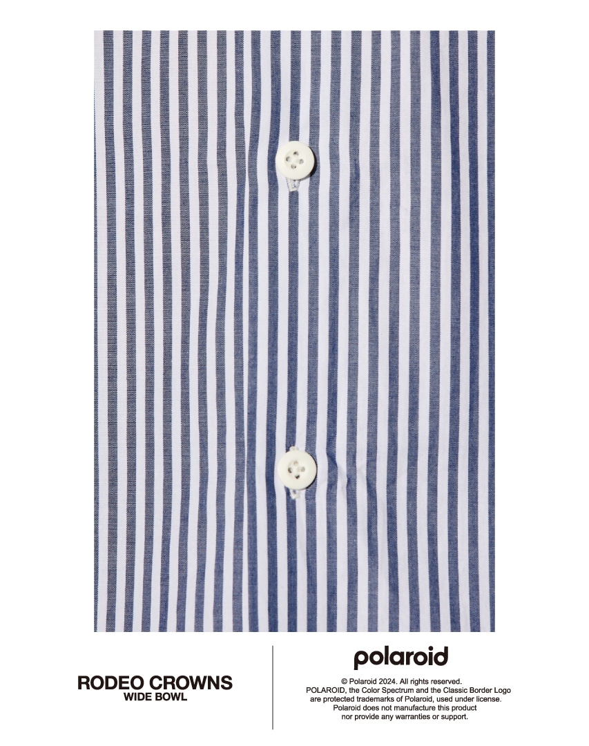 Polaroid バックラインシャツ 柄BLU L