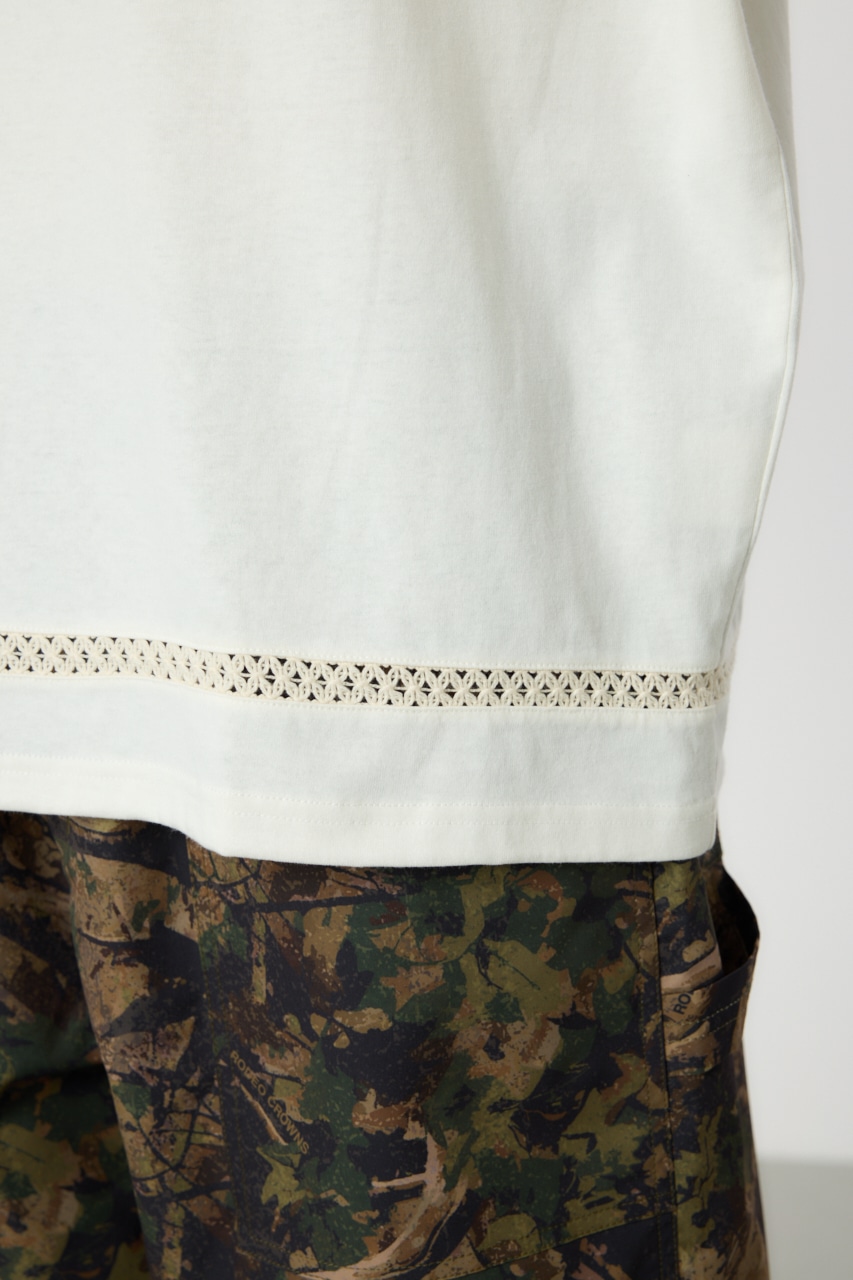 ハシゴレース Tシャツ O/WHT M