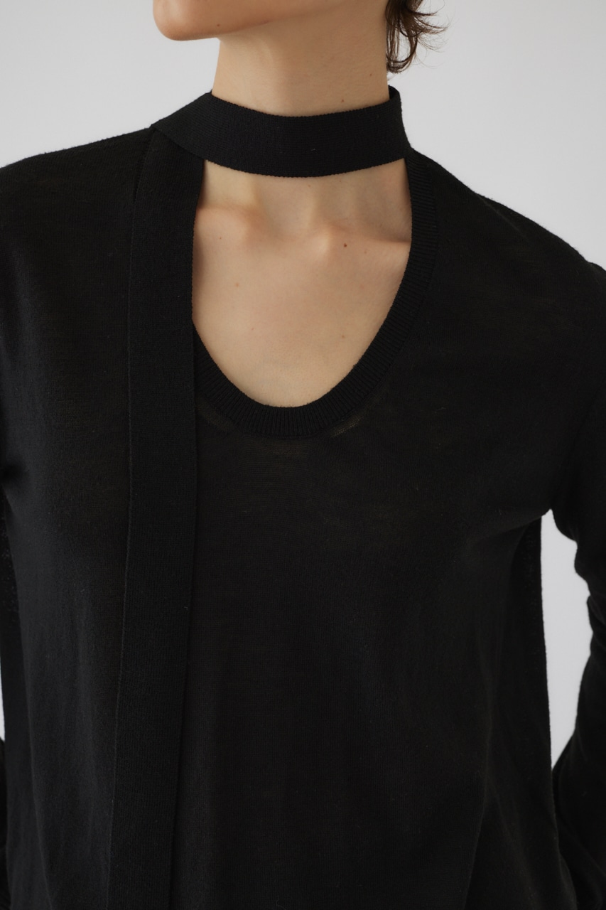 【LIMITED SALE】Classic tie knit BLK FREE