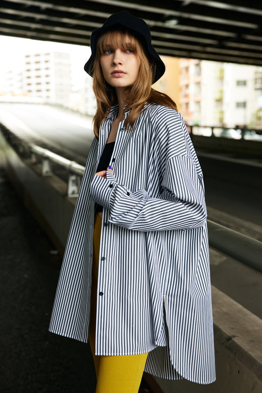 SLY | LOOSE OVER ARMSLIT STRIPE シャツ (シャツ・ブラウス ) |SHEL 