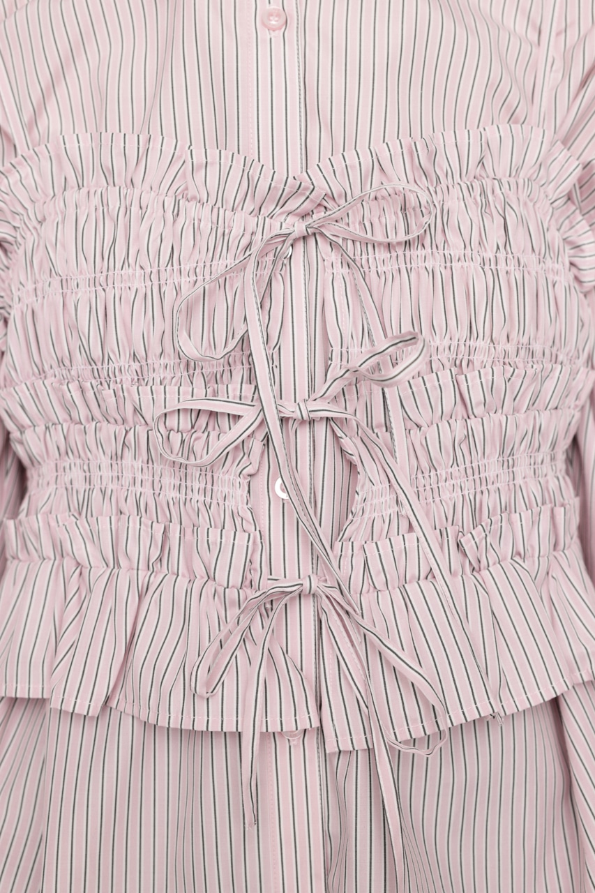 BUSTIER LAYRED シャツ M/PNK FREE