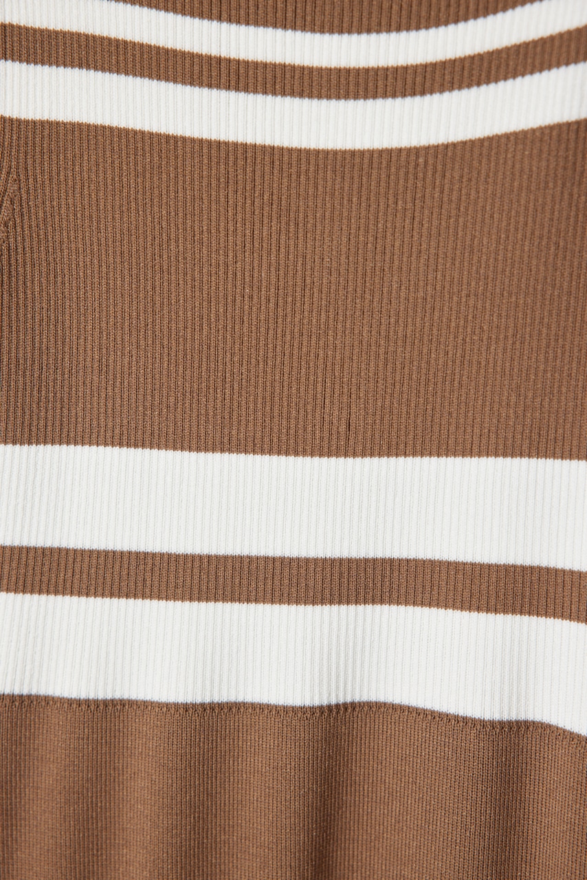 【一部店舗・WEB限定】フェイクパールショルダージャガードニットワンピース BRN FREE