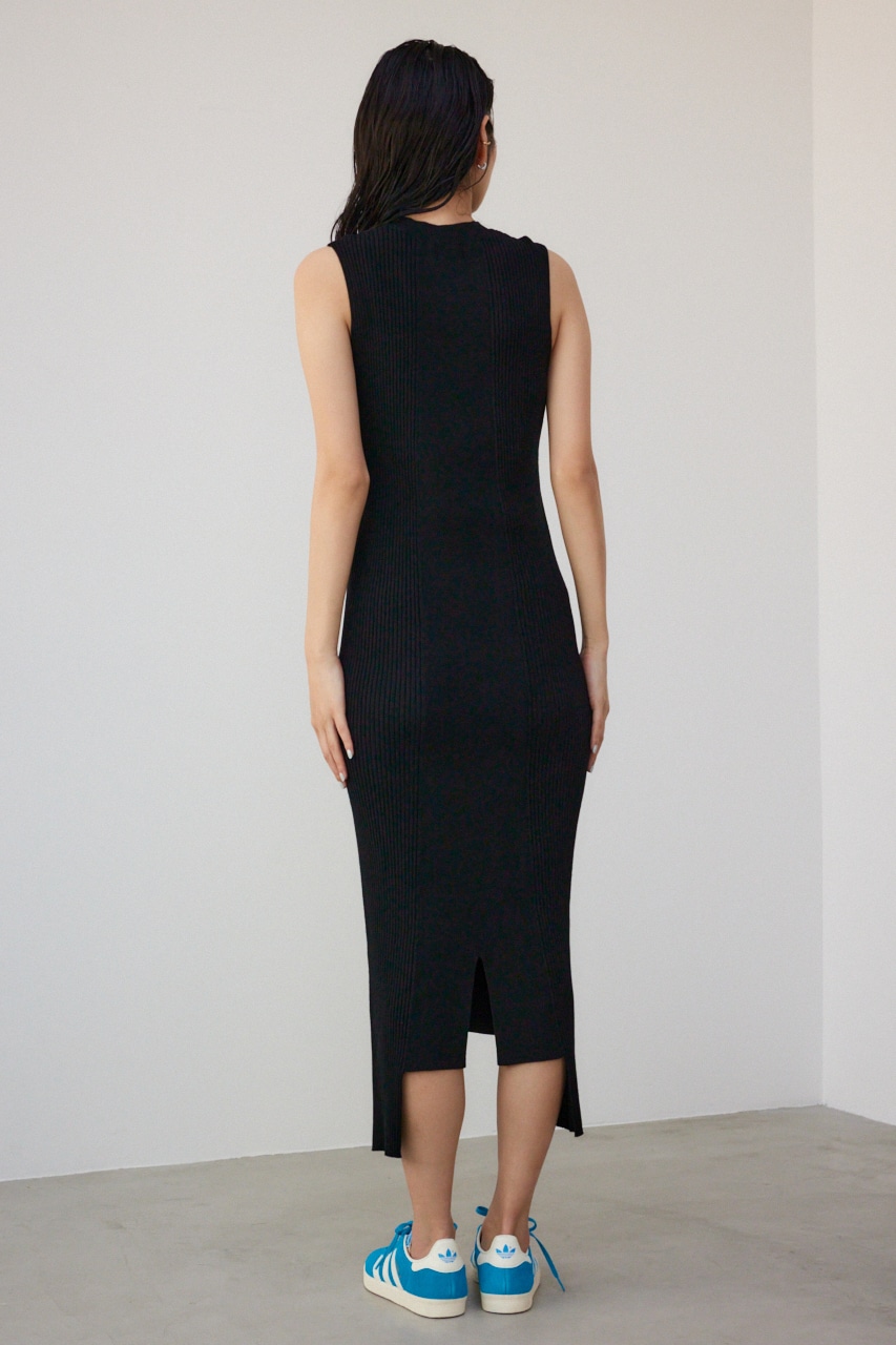 【PLUS】ベストレイヤードドレープワンピ BLK M