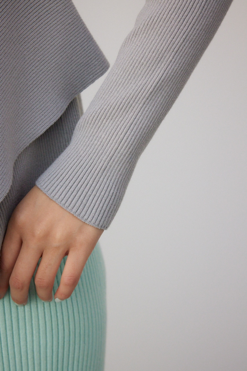 【PLUS】ベストレイヤードドレープワンピ GRY M