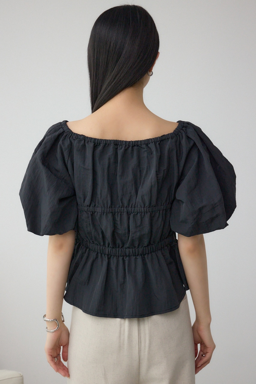 パフショルダー2WAYブラウス BLK FREE