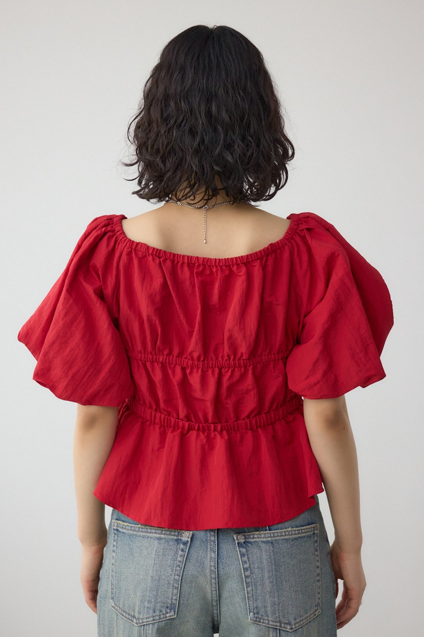 パフショルダー2WAYブラウス RED FREE