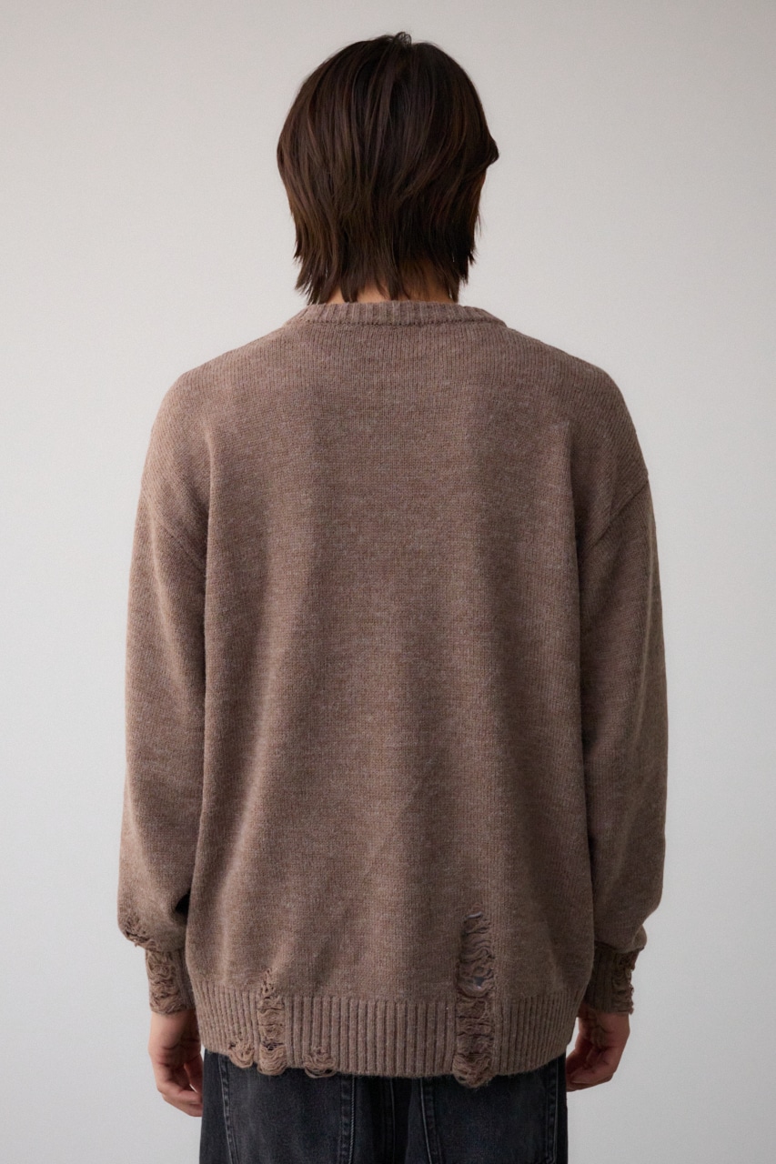 リバーシブルダメージニット BEG FREE