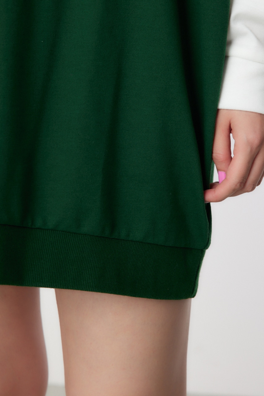 フェイクレイヤードスウェットワンピース D/GRN FREE