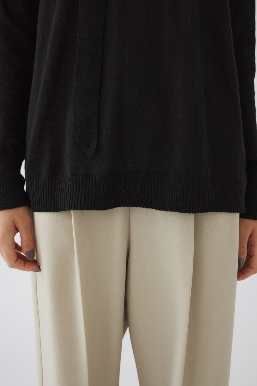 【LIMITED SALE】Classic tie knit BLK FREE