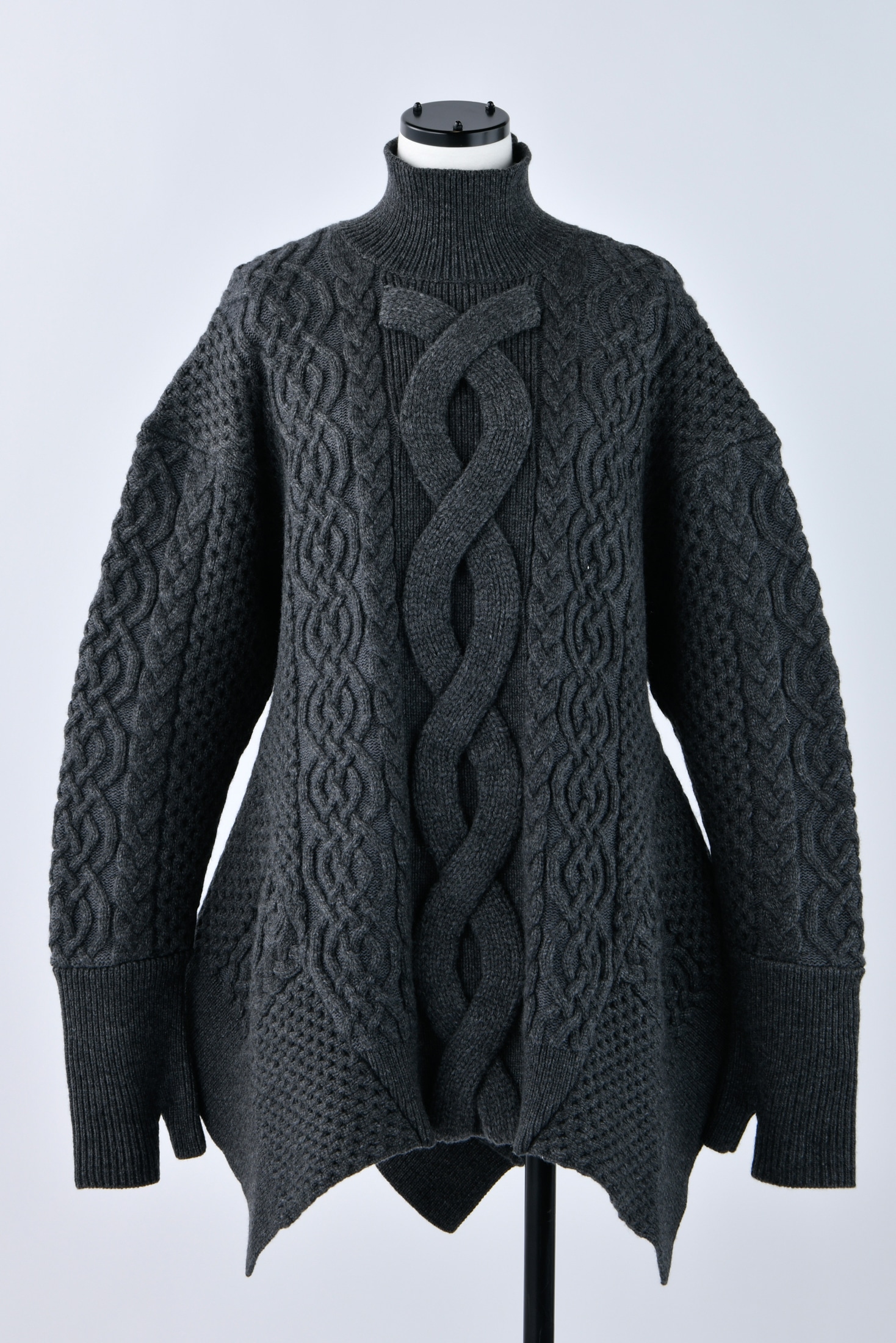 cable asymmetry knit pullover｜M｜WHT｜knit wear｜någonstans 