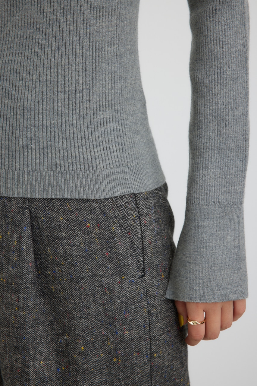 【PLUS】ベストレイヤードホルターネックニット T.GRY FREE