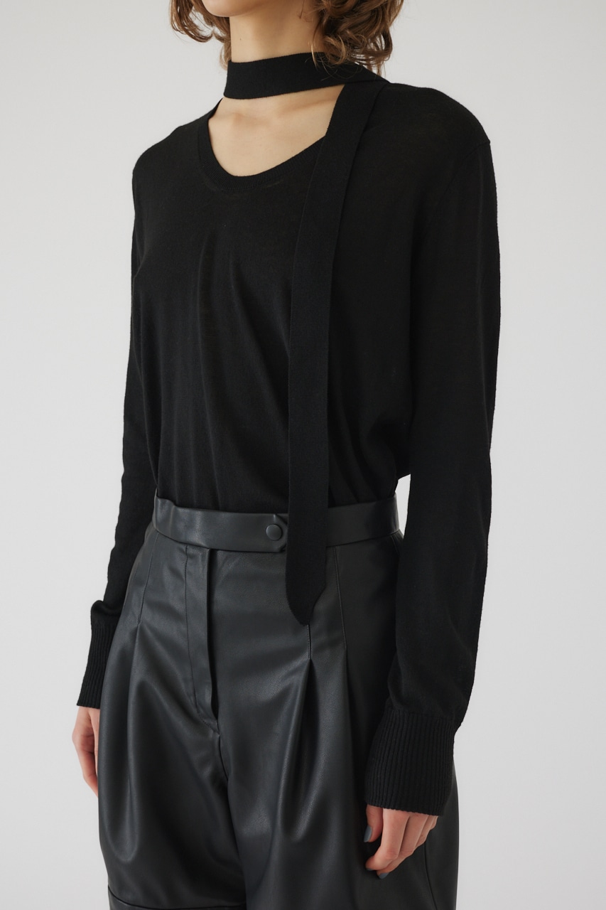 【LIMITED SALE】Classic tie knit BLK FREE