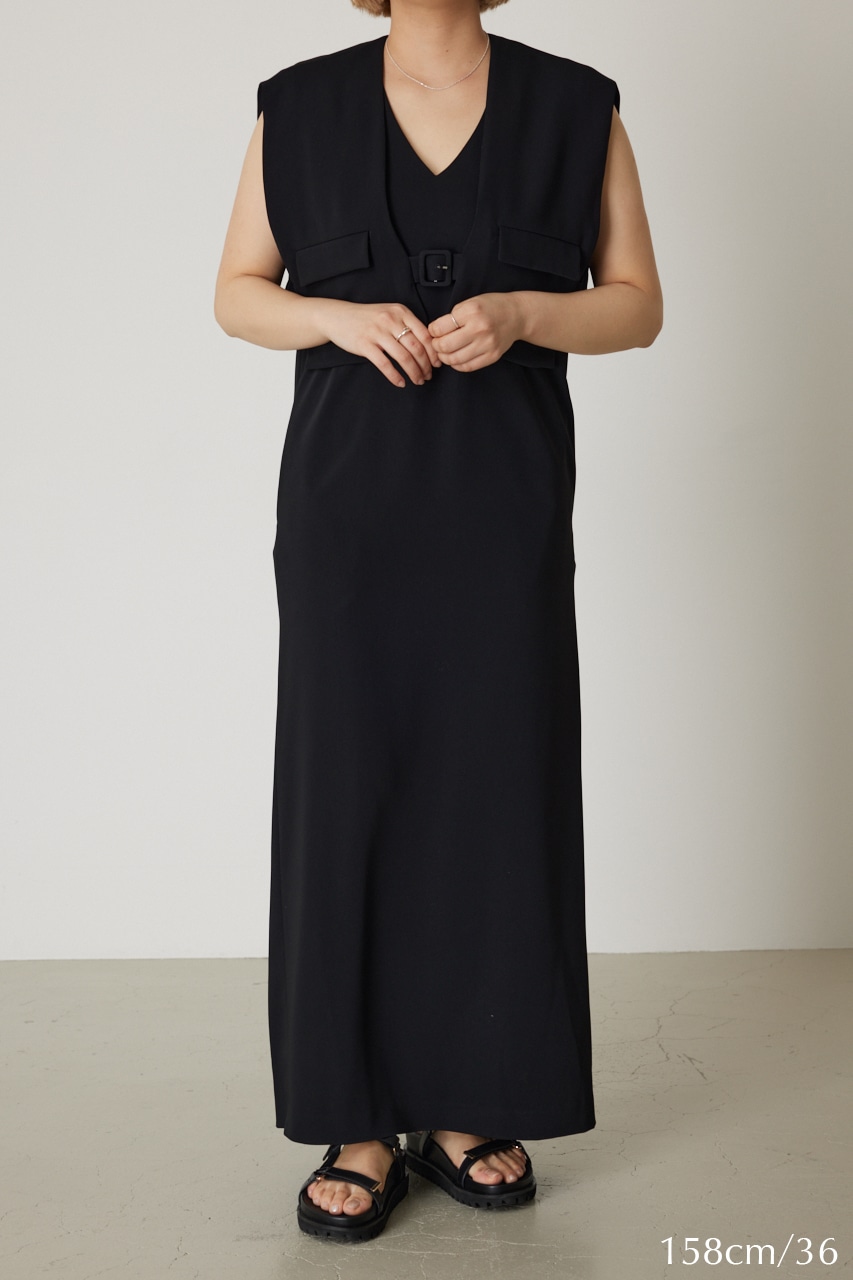 Vest set manish dress BLK 36