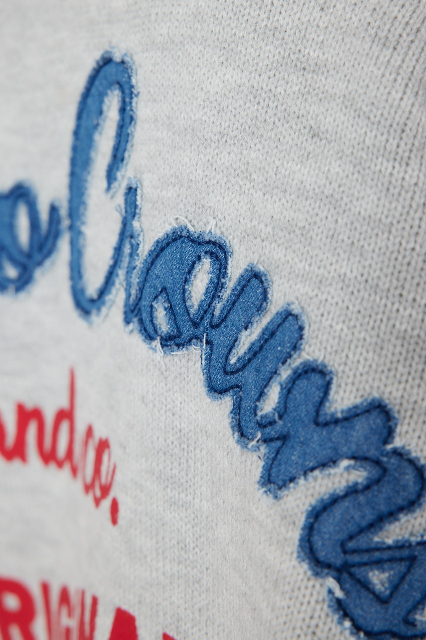 デニムロゴ ニット ワンピース L/T.GRY FREE