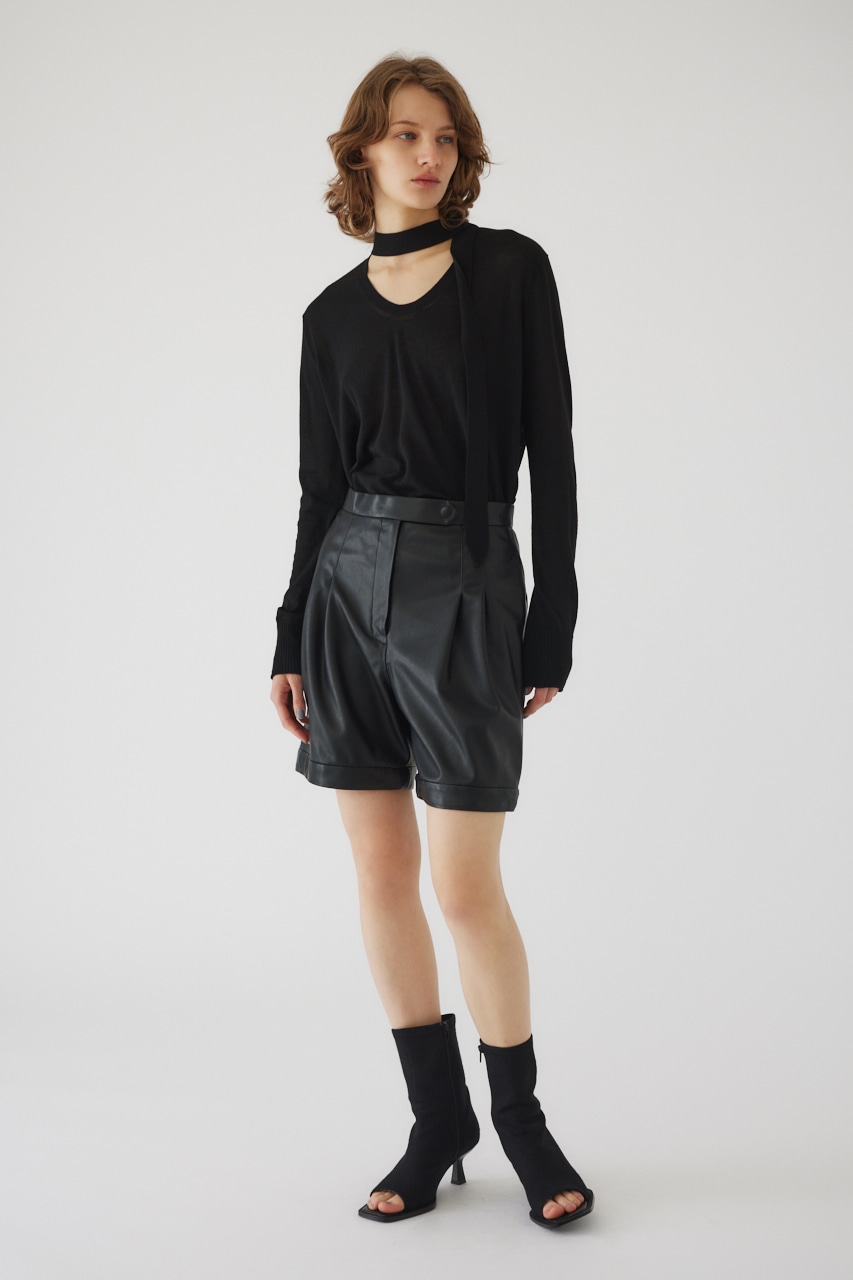 【LIMITED SALE】Classic tie knit BLK FREE