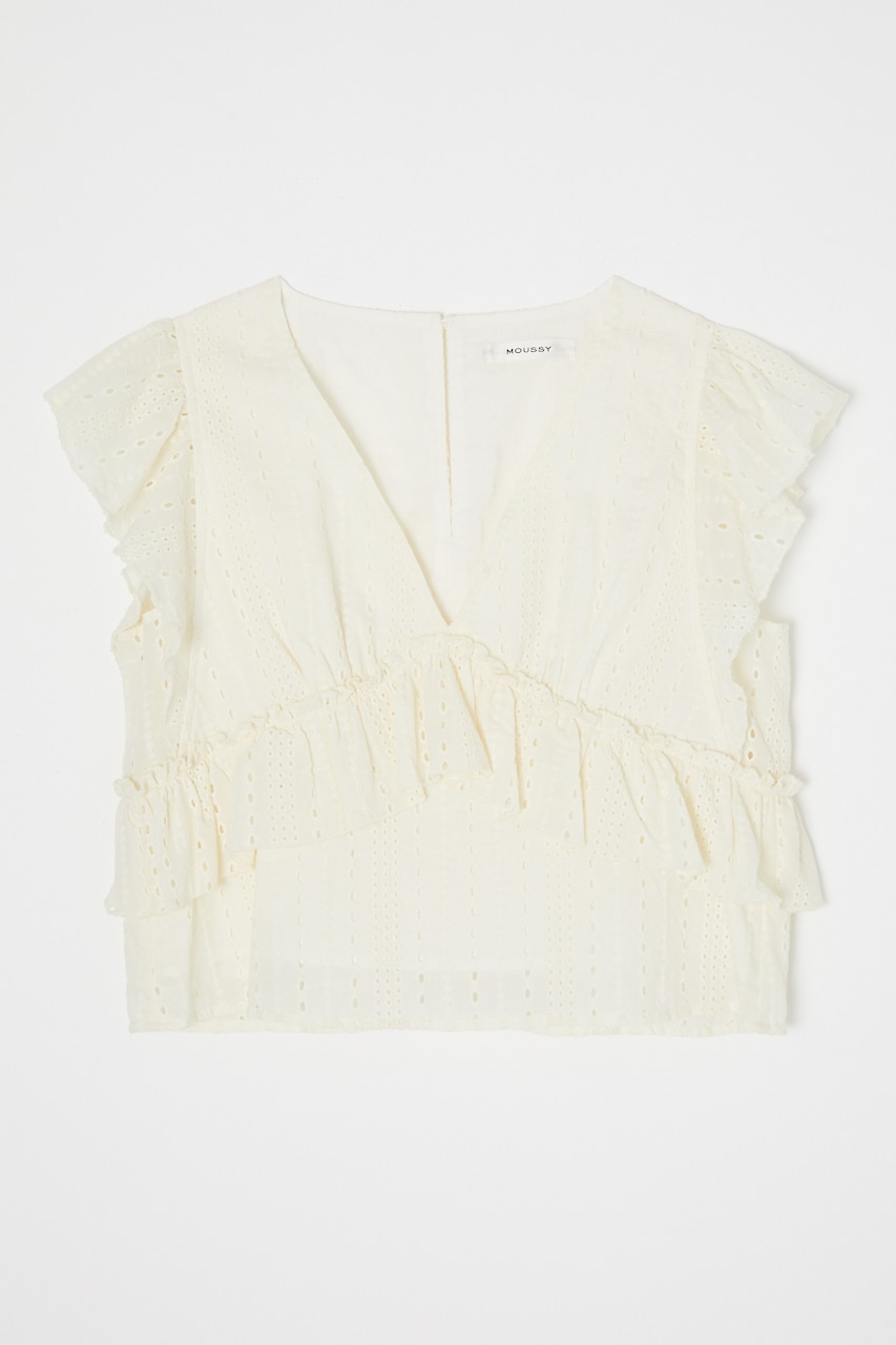 moussy 美品 レース tops LACE FRILL TOP