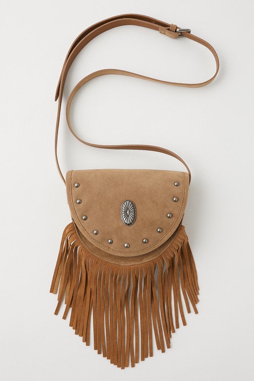 33％割引ブラウン系日本初の vintage western concho fringe bag スウェード ショルダーバッグ バッグブラウン