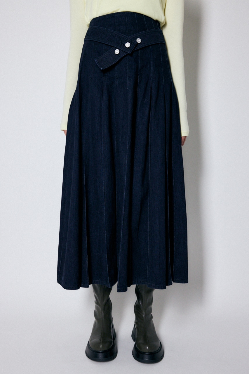 PLEATS BELT DENIM スカート