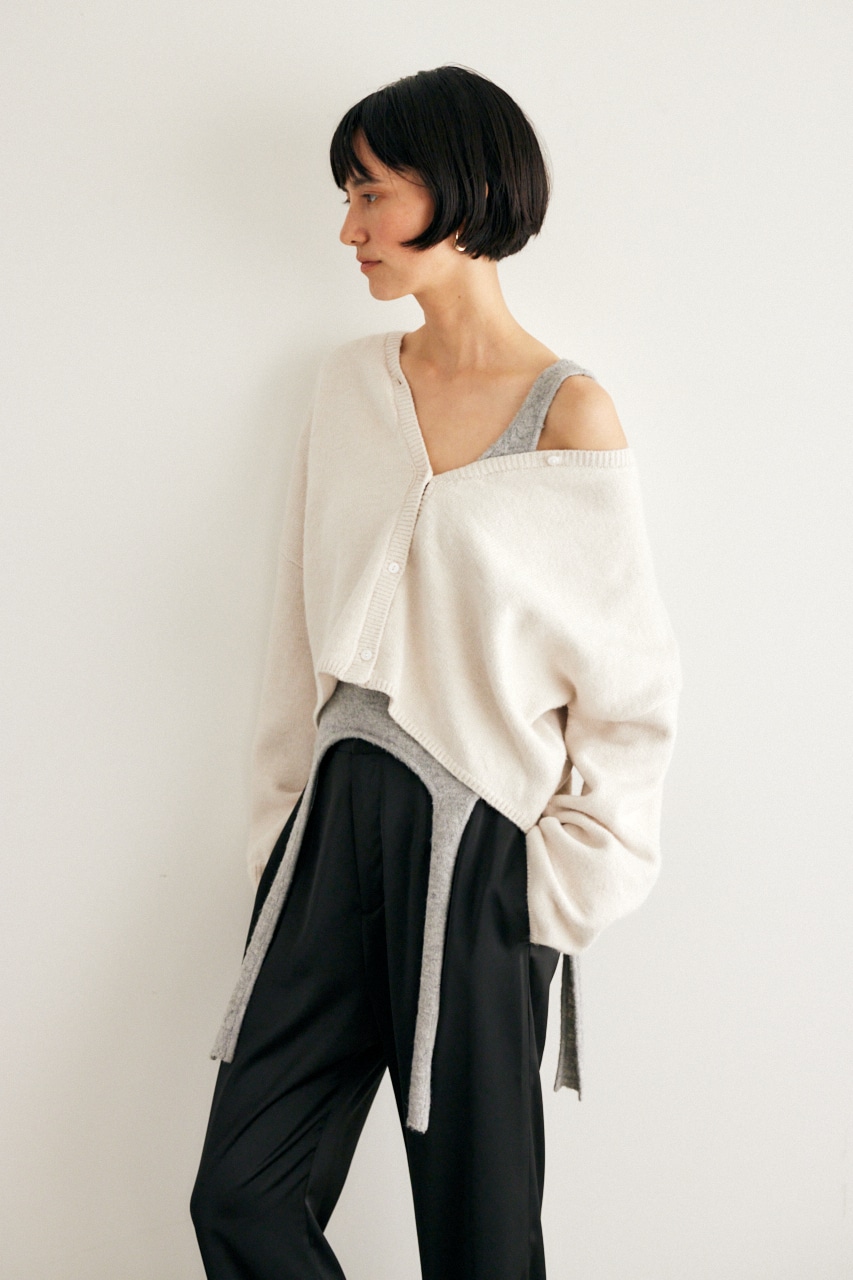 【M_】CROP KNIT BUTTON UP カーディガン