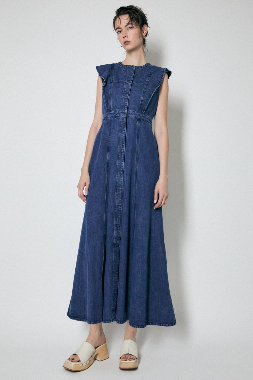 本社STAFFのSLEEVELESS DENIM LONG ドレス