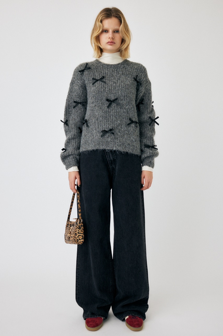 moussy ribbon fancy knit ニット